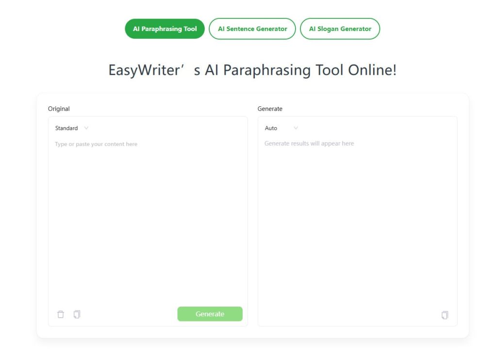 EasyWriter's Al Paraphrasing Tool Online!